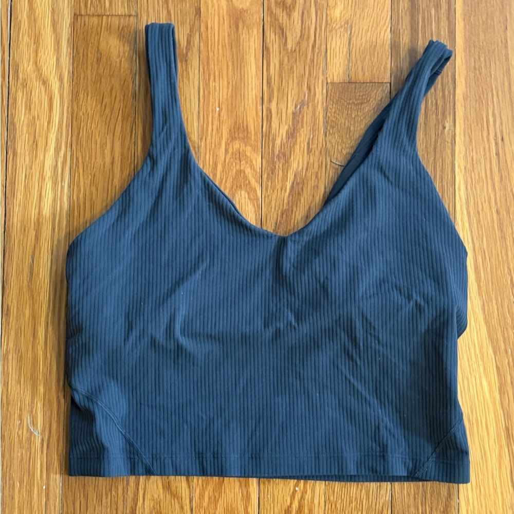 Grey Lululemon Ribbed Align Cropped Tank